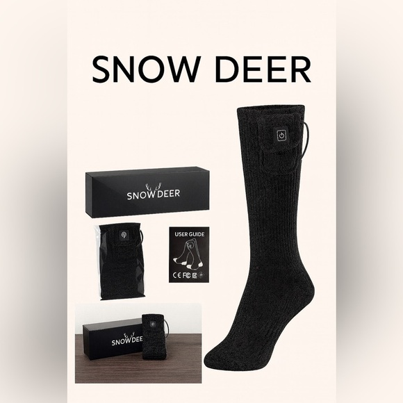 Snow Deer Heated Socks – Black – Size Small (Women’s size 5–6) - Picture 1 of 6